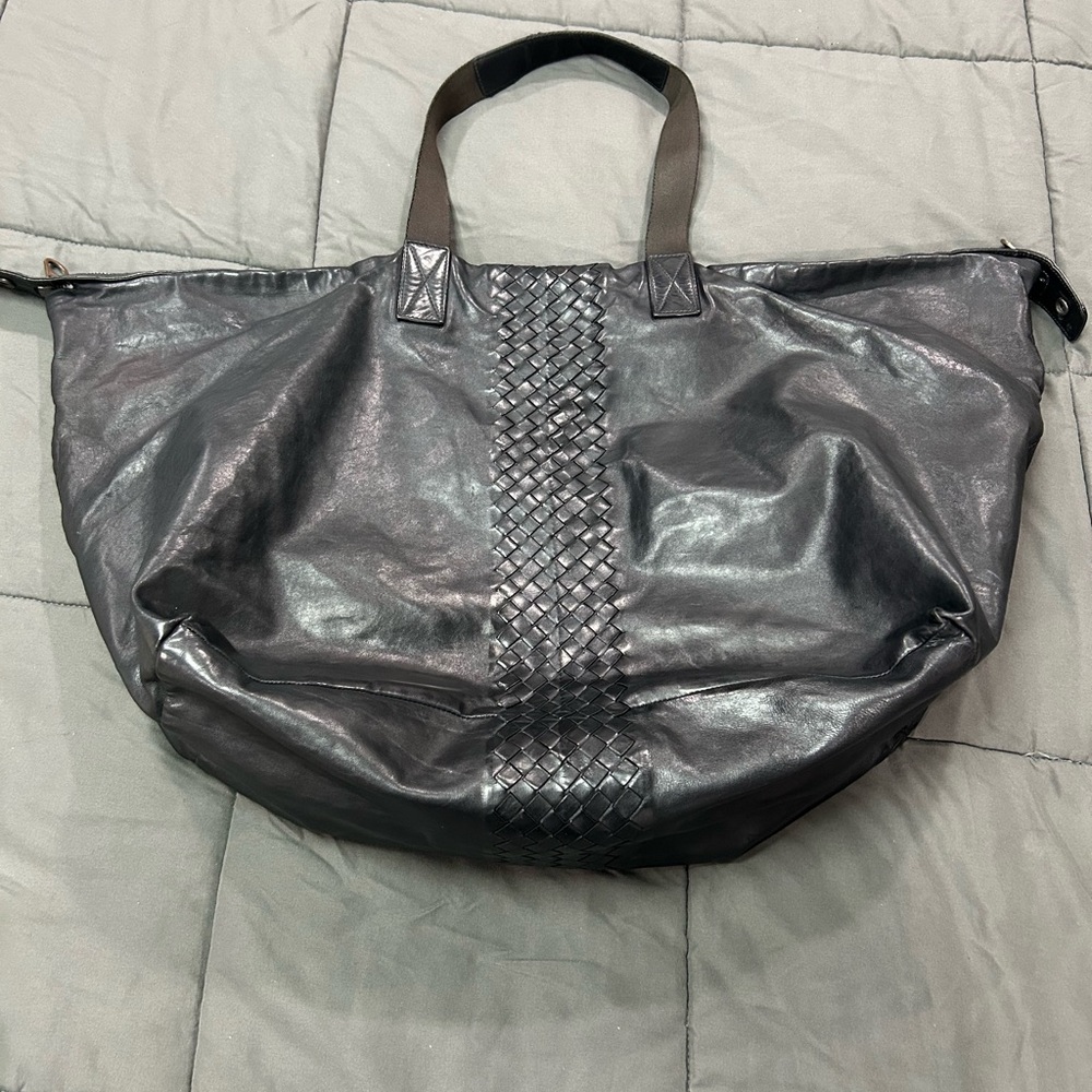 Bottega Veneta Black Intrecciato Leather Tote Bag